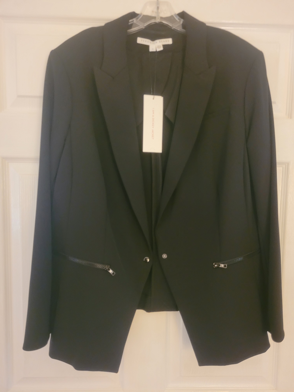 Veronic Beard Black Dickey Blazer with Zip Pockets - NWT!